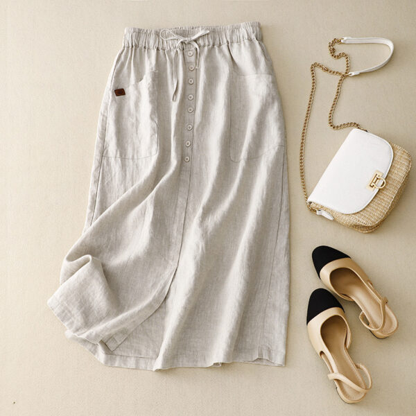 Women's Fashion Slimming Artistic Cotton And Linen Skirt